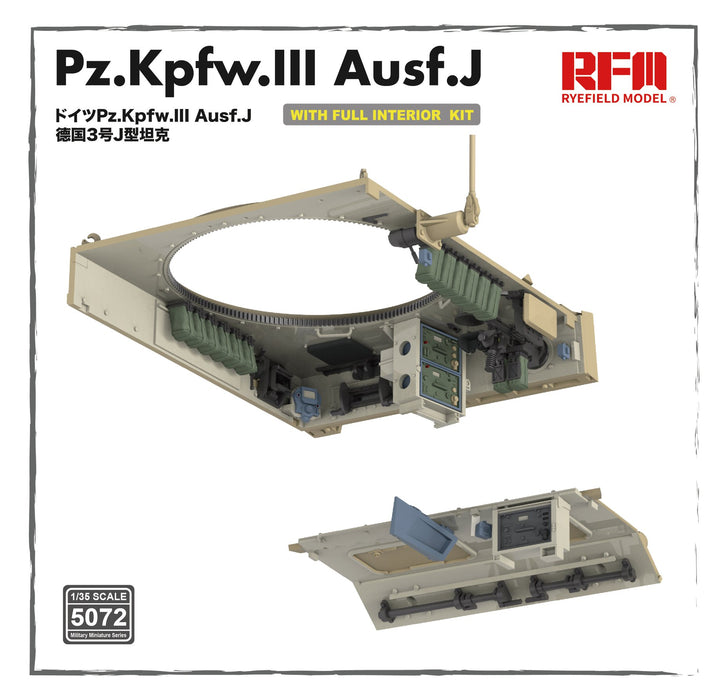 1/35 Pz. Kpfw. III Ausf.J  with full interior and individual track links by RyeField Models