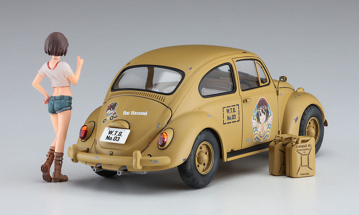 WILD EGG GIRLS NO. 3 - 1/24 Volkswagen Beetle Type I with "REI HAZUMI" EGG GIRL FIGURE by HASEGAWA