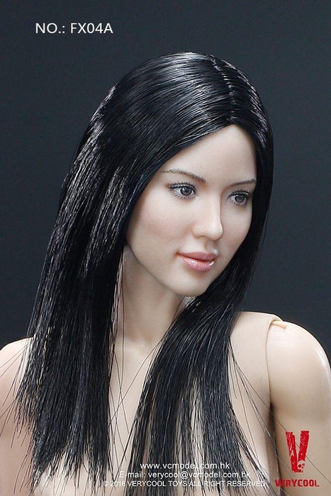 1/6 FEMALE BODY V.3.0 - ASIAN BLACK STRAIGHT HAIR HEADSCULPT