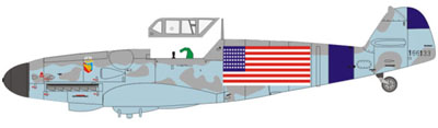 1/72 BF-109-G6 USAAF W. NR. 166 133