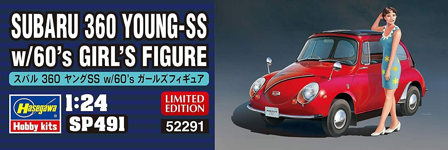 1/24 Subaru 360 Young-SS with 60's Fashion Girl Figure