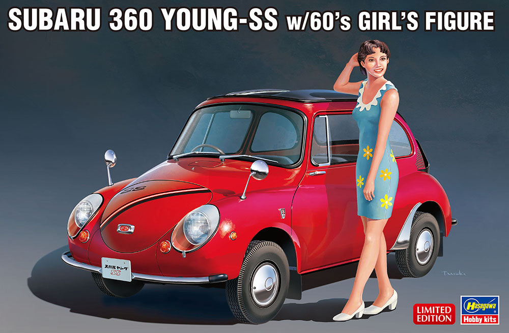 1/24 Subaru 360 Young-SS with 60's Fashion Girl Figure