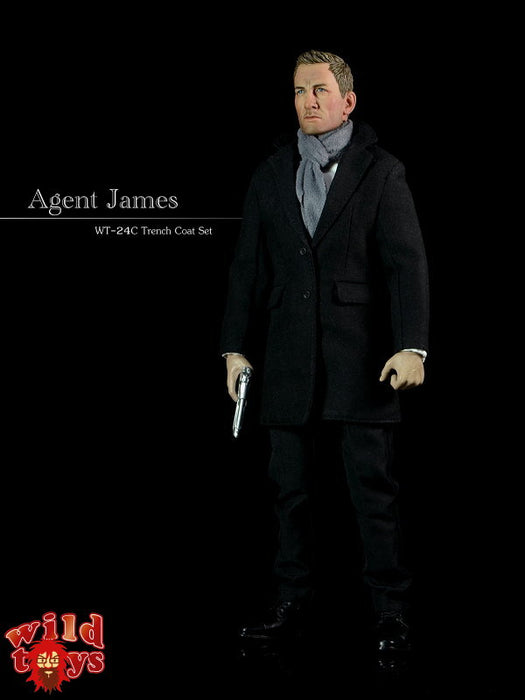 1/6 WILD TOYS - AGENT JAMES WITH BLACK SUIT AND SCARF WT024C